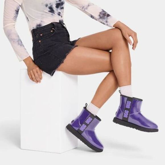 NEW UGG Classic Clear Mini Boots Purple 1113190 Women's Size 7 Waterproof - Picture 5 of 7